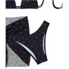 imageFloerns Womens 3 Piece Bathing Suit Triangle Halter Bikini Set with Beach SkirtBlack