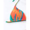 imageFloerns Womens 3 Piece Swimsuits Tie Dye Marble Print Triangle Halter Bikini Sets with Drawstring Beach Cover up SkirtBlue and Green