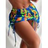 imageFloerns Womens 3 Piece Swimsuits Tie Dye Marble Print Triangle Halter Bikini Sets with Drawstring Beach Cover up SkirtOrange