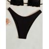 imageFloerns Womens Floral Frill Trim Underwire High Cut Two Piece Bikini SwimsuitBlack Dull