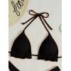 imageFloerns Womens Floral Frill Trim Underwire High Cut Two Piece Bikini SwimsuitBlack Dull