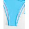 imageFloerns Womens Floral Frill Trim Underwire High Cut Two Piece Bikini SwimsuitBlue Sky