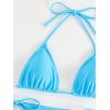 imageFloerns Womens Floral Frill Trim Underwire High Cut Two Piece Bikini SwimsuitBlue Sky