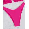 imageFloerns Womens Floral Frill Trim Underwire High Cut Two Piece Bikini SwimsuitHot Pink