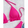 imageFloerns Womens Floral Frill Trim Underwire High Cut Two Piece Bikini SwimsuitHot Pink