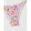 imageFloerns Womens Floral Frill Trim Underwire High Cut Two Piece Bikini SwimsuitLight Pink Floral