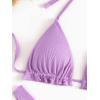 imageFloerns Womens Floral Frill Trim Underwire High Cut Two Piece Bikini SwimsuitLilac Purple