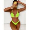 imageFloerns Womens Floral Frill Trim Underwire High Cut Two Piece Bikini SwimsuitLime Green