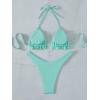 imageFloerns Womens Floral Frill Trim Underwire High Cut Two Piece Bikini SwimsuitMint Green
