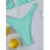imageFloerns Womens Floral Frill Trim Underwire High Cut Two Piece Bikini SwimsuitMint Green