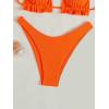 imageFloerns Womens Floral Frill Trim Underwire High Cut Two Piece Bikini SwimsuitOrange