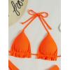 imageFloerns Womens Floral Frill Trim Underwire High Cut Two Piece Bikini SwimsuitOrange