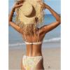imageFloerns Womens Floral Frill Trim Underwire High Cut Two Piece Bikini SwimsuitOrange Multi