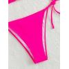 imageFloerns Womens Floral Frill Trim Underwire High Cut Two Piece Bikini SwimsuitRose Pink