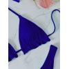 imageFloerns Womens Floral Frill Trim Underwire High Cut Two Piece Bikini SwimsuitRoyal Blue