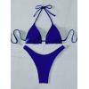imageFloerns Womens Floral Frill Trim Underwire High Cut Two Piece Bikini SwimsuitRoyal Blue