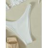 imageFloerns Womens Floral Frill Trim Underwire High Cut Two Piece Bikini SwimsuitWhite