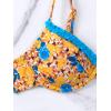 imageFloerns Womens Floral Frill Trim Underwire High Cut Two Piece Bikini SwimsuitYellow and Blue