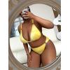 imageFloerns Womens Plus Size V Neck Triangle Bikini Set Ribbed 2 Piece Bathing SuitYellow