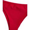 imageFloerns Womens Tie Back Ruched Bandeau with Cheeky Thong Bikini Bathing SuitA B Red