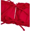 imageFloerns Womens Tie Back Ruched Bandeau with Cheeky Thong Bikini Bathing SuitA B Red
