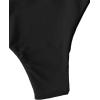 imageFloerns Womens Tie Back Ruched Bandeau with Cheeky Thong Bikini Bathing SuitBlack