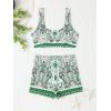 imageFloerns Womens 2 Piece Bathing Suit Scoop Neck Bikini Shorts Tankini SwimsuitGreen
