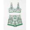 imageFloerns Womens 2 Piece Bathing Suit Scoop Neck Bikini Shorts Tankini SwimsuitGreen
