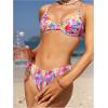 imageFloerns Womens 2 Piece Bikini Swimsuit Allover Print Push Up High Waisted SwimwearBlue Multi