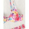 imageFloerns Womens 2 Piece Bikini Swimsuit Allover Print Push Up High Waisted SwimwearBlue Multi