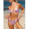 imageFloerns Womens 2 Piece Bikini Swimsuit Allover Print Push Up High Waisted SwimwearBlue Multi