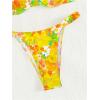 imageFloerns Womens 2 Piece Bikini Swimsuit Allover Print Push Up High Waisted SwimwearYellow