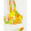 imageFloerns Womens 2 Piece Bikini Swimsuit Allover Print Push Up High Waisted SwimwearYellow