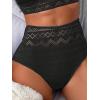 imageFloerns Womens 2 Piece Boho V Neck Bra and High Waist Bottoms Bikini Swimsuit SetBlack