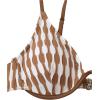 imageFloerns Womens 3 Piece Bathing Suit Allover Print Swimwear Bikini Swimsuit with Beach SkirtCoffee Brown