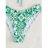 imageFloerns Womens All Over Print Tube Bandeau Bralette Tie Side Bikini SwimwearGreen Flower