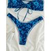 imageFloerns Womens All Over Print Tube Bandeau Bralette Tie Side Bikini SwimwearOcean Blue