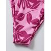 imageFloerns Womens All Over Print Tube Bandeau Bralette Tie Side Bikini SwimwearPink