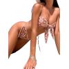 imageFloerns Womens All Over Print Tube Bandeau Bralette Tie Side Bikini SwimwearRed Multi