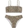 imageFloerns Womens Bathing Suit Floral Print High Waist 2 Piece Bikini SwimsuitArmy Green