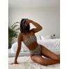 imageFloerns Womens Bathing Suit Floral Print High Waist 2 Piece Bikini SwimsuitArmy Green
