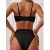 imageFloerns Womens Bathing Suit Floral Print High Waist 2 Piece Bikini SwimsuitBlack Ink