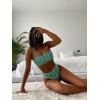 imageFloerns Womens Bathing Suit Floral Print High Waist 2 Piece Bikini SwimsuitGreen Multi
