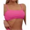 imageFloerns Womens Bathing Suit Floral Print High Waist 2 Piece Bikini SwimsuitHot Pink