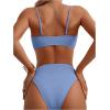 imageFloerns Womens Bathing Suit Floral Print High Waist 2 Piece Bikini SwimsuitLight Blue