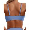 imageFloerns Womens Bathing Suit Floral Print High Waist 2 Piece Bikini SwimsuitLight Blue