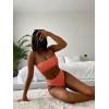 imageFloerns Womens Bathing Suit Floral Print High Waist 2 Piece Bikini SwimsuitOrange