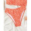 imageFloerns Womens Bathing Suit Floral Print High Waist 2 Piece Bikini SwimsuitOrange