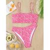 imageFloerns Womens Bathing Suit Floral Print High Waist 2 Piece Bikini SwimsuitPink Multi