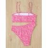 imageFloerns Womens Bathing Suit Floral Print High Waist 2 Piece Bikini SwimsuitPink Multi